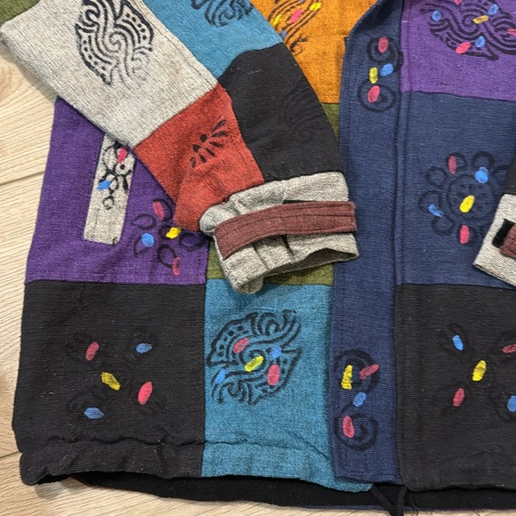 Handmade Patchwork  Hood Jacket size xl - Picture 4 of 6